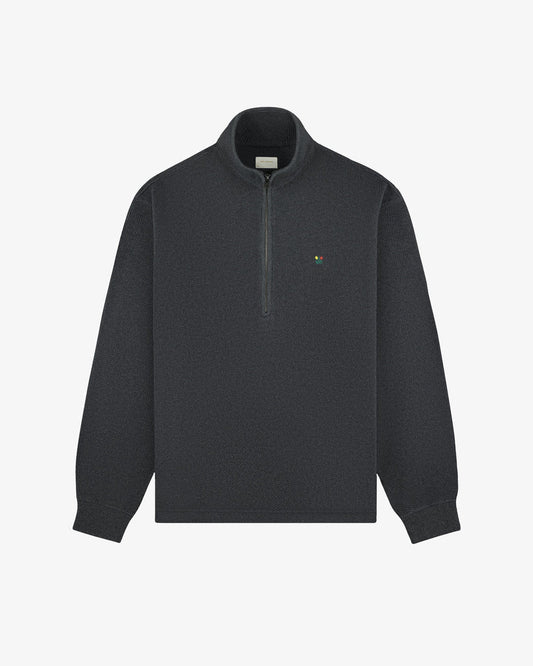 Aime Leon Dore Crest Piqué Half-Zip Pullover Charcoal