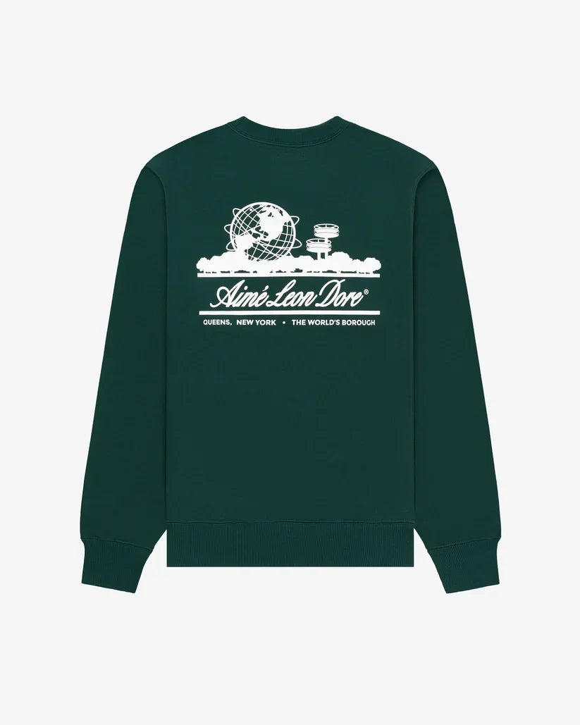 Aime Leon Dore Unisphere Crewneck Sweatshirt Dark Green
