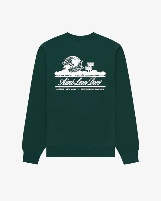 Aime Leon Dore Unisphere Crewneck Sweatshirt Dark Green