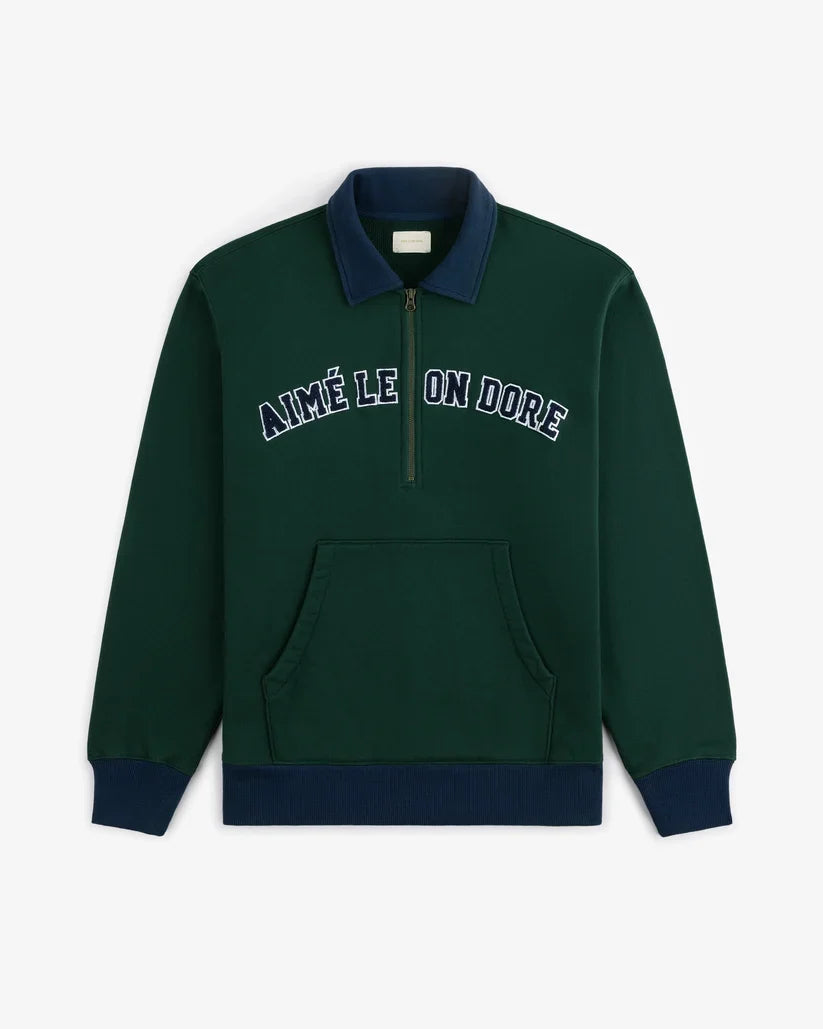 Aime Leon Dore Collegiate Quarter Zip Pullover Pine Groove