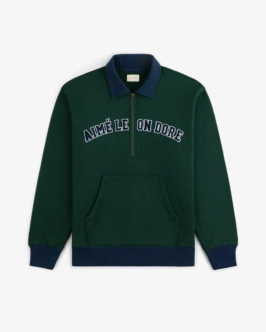 Aime Leon Dore Collegiate Quarter Zip Pullover Pine Groove