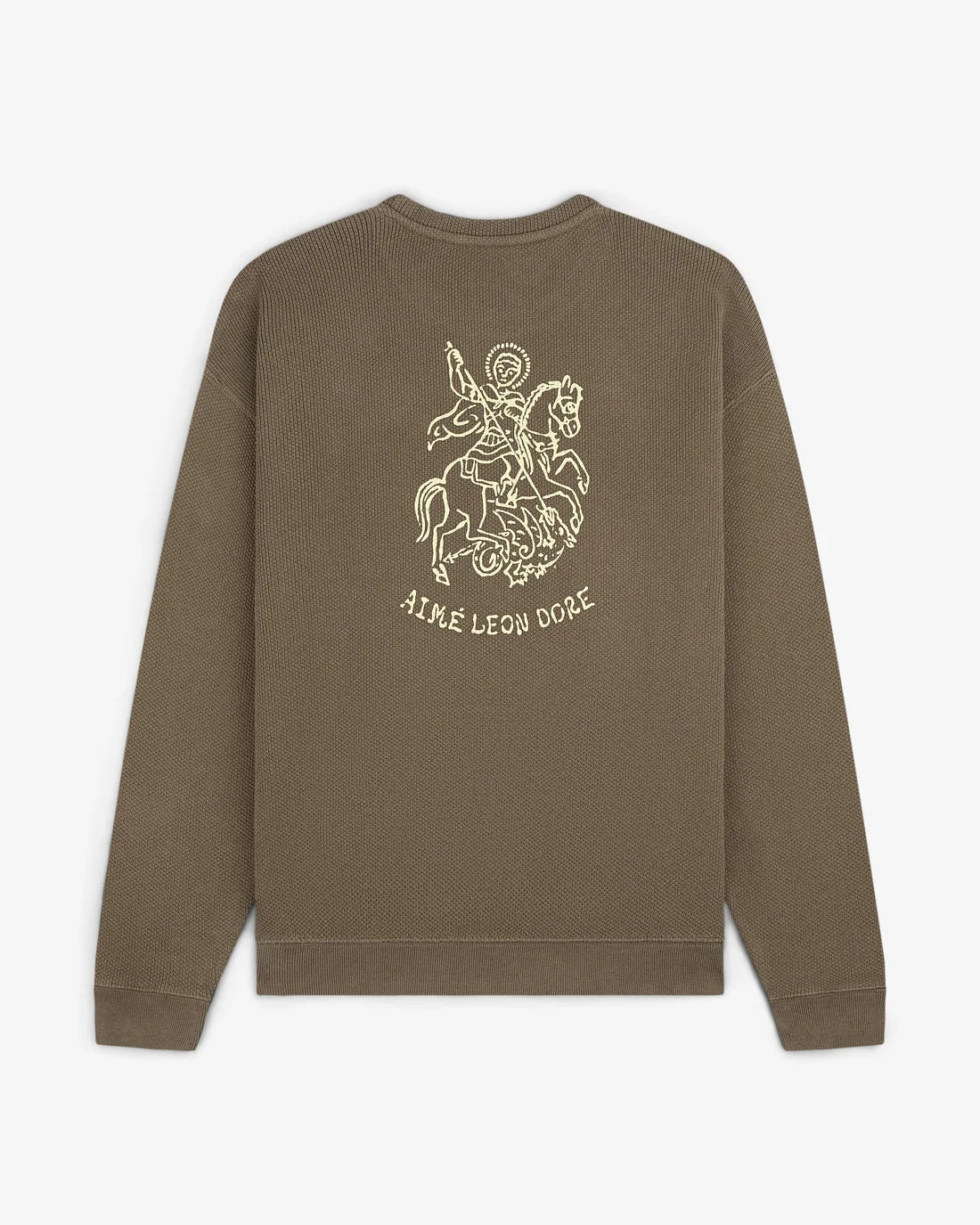 Aime Leon Dore Saint George Piqué Crewneck Sweatshirt Mudy