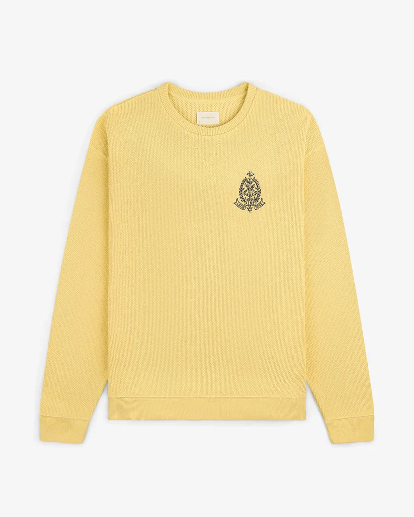 Aime Leon Dore Saint George Piqué Crewneck Sweatshirt Yellow