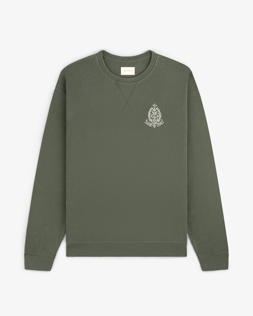Aime Leon Dore Saint George Piqué Crewneck Sweatshirt Thyme