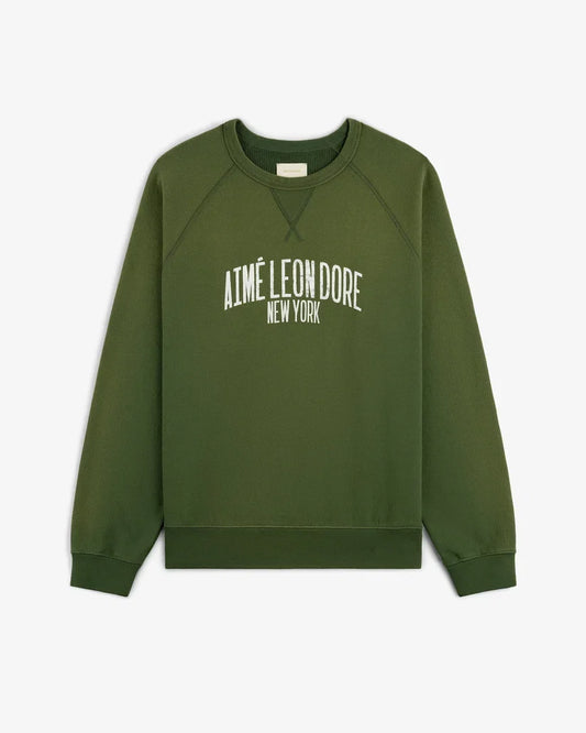 Aime Leon Dore Vintage Washed Crewneck Sweatshirt Black Forest