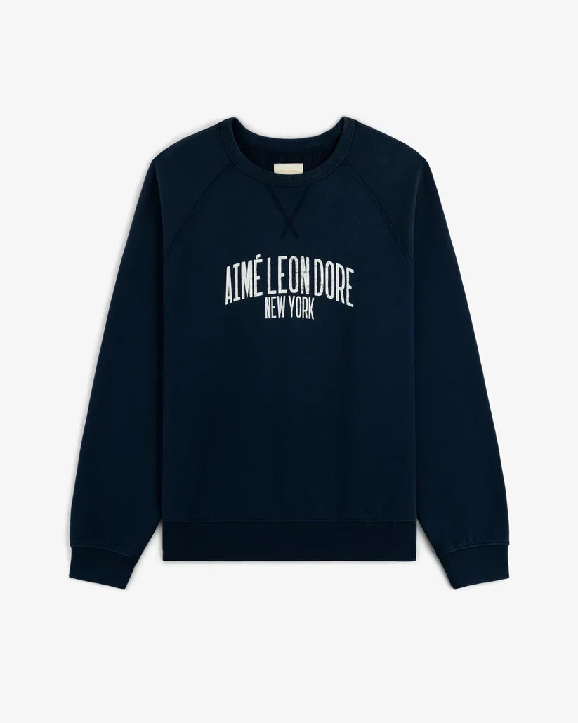 Aime Leon Dore Vintage Washed Crewneck Sweatshirt Navy