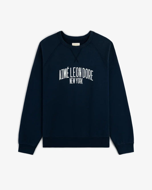 Aime Leon Dore Vintage Washed Crewneck Sweatshirt Navy