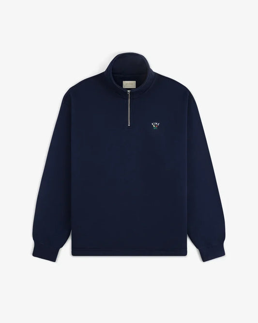 Aime Leon Dore Crest Quarter Zip Pullover Navy