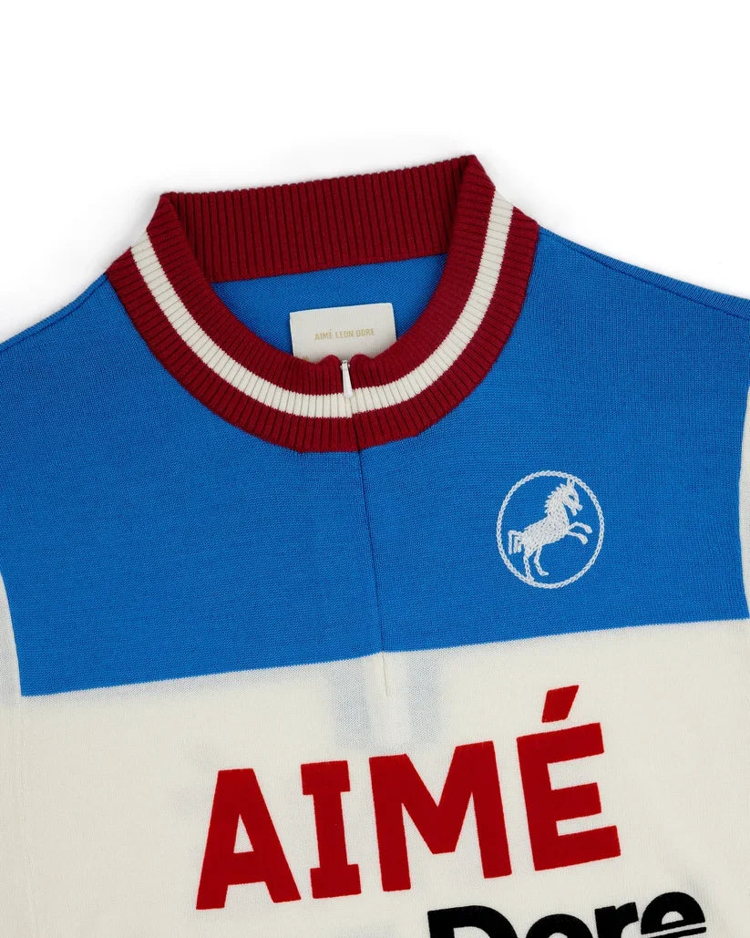 Aime Leon Dore Merino Wool Cycling Jersey French Blue