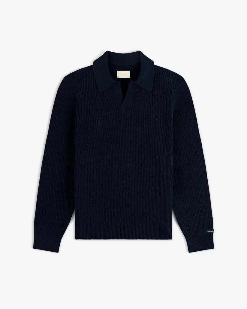 Aime Leon Dore Long-Sleeve Boucle Polo Navy