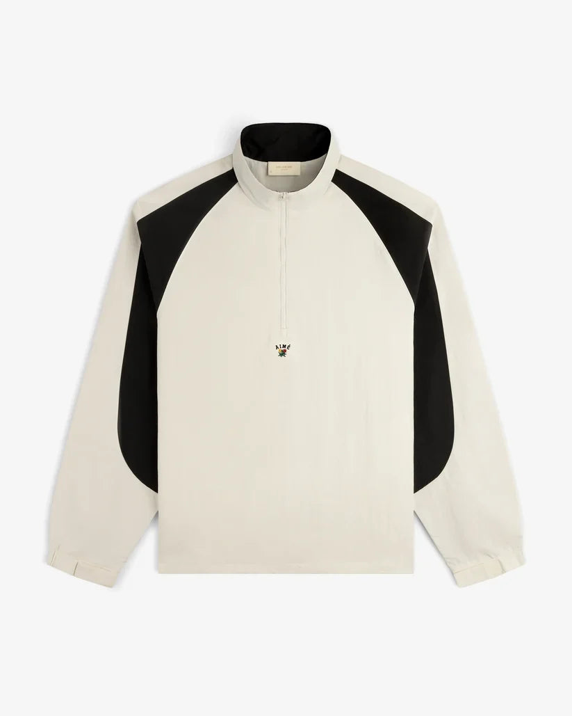 Aime Leon Dore Crest Nylon Half-Zip Pullover Coconut Milk